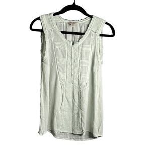 Lucky Brand Mint Green Semi Sheer Sleeveless Blouse Size Small